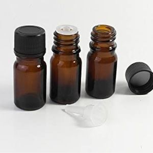 5pcs 10ml Amber Glass Bottles For Essential Oils